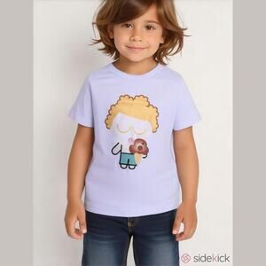 Kidzmoon Boys Tee Shirt Size 4T T-Shirt White Ice Cream Cone Eating Swim NEW